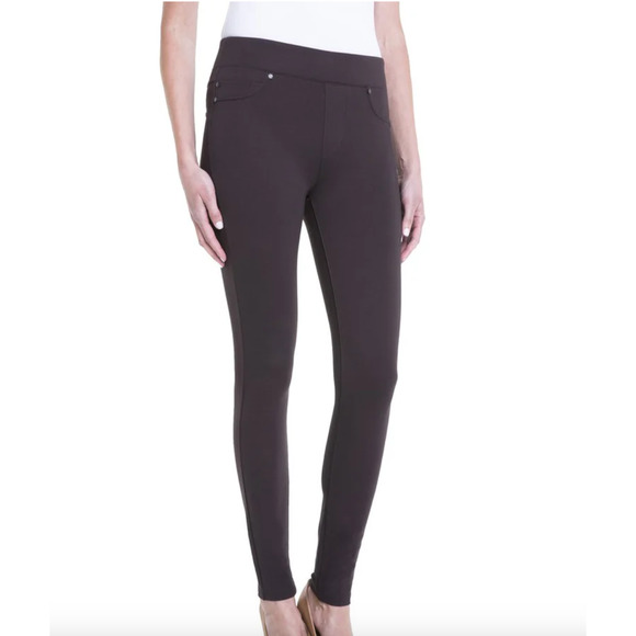 NWT Liverpool Jeans Piper Hugger Legging in Dark Roast Purple sz 2 - Picture 1 of 13